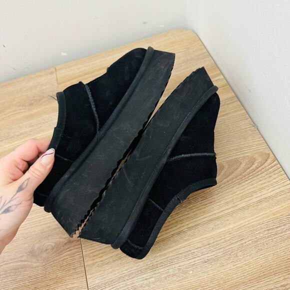 Women’s Black Platform Fur Lined Mary Jane Slipper Size 7 - Picture 7 of 10